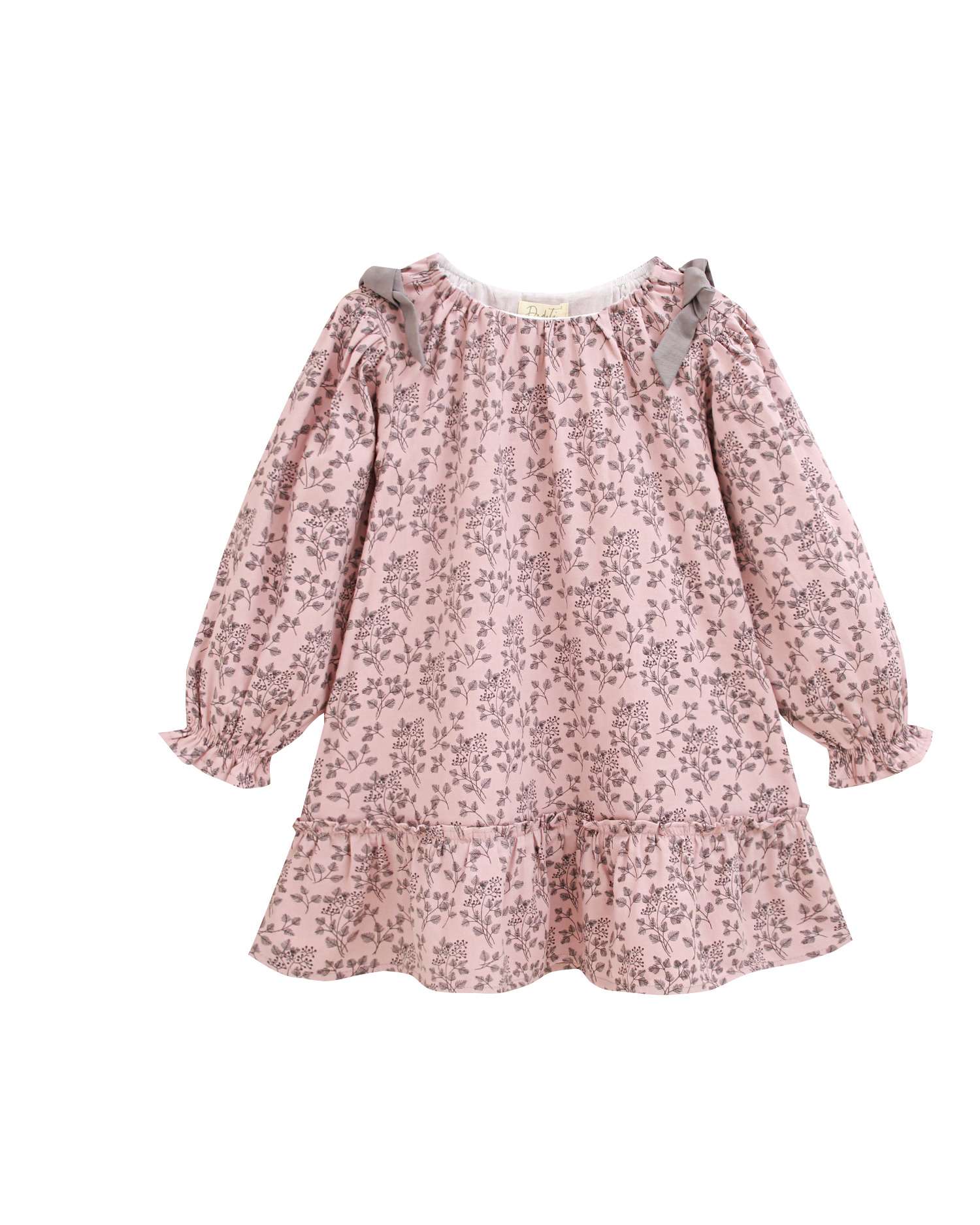 Vestido de niña con estampado de flores - Dadati - Rosa Rosa-3