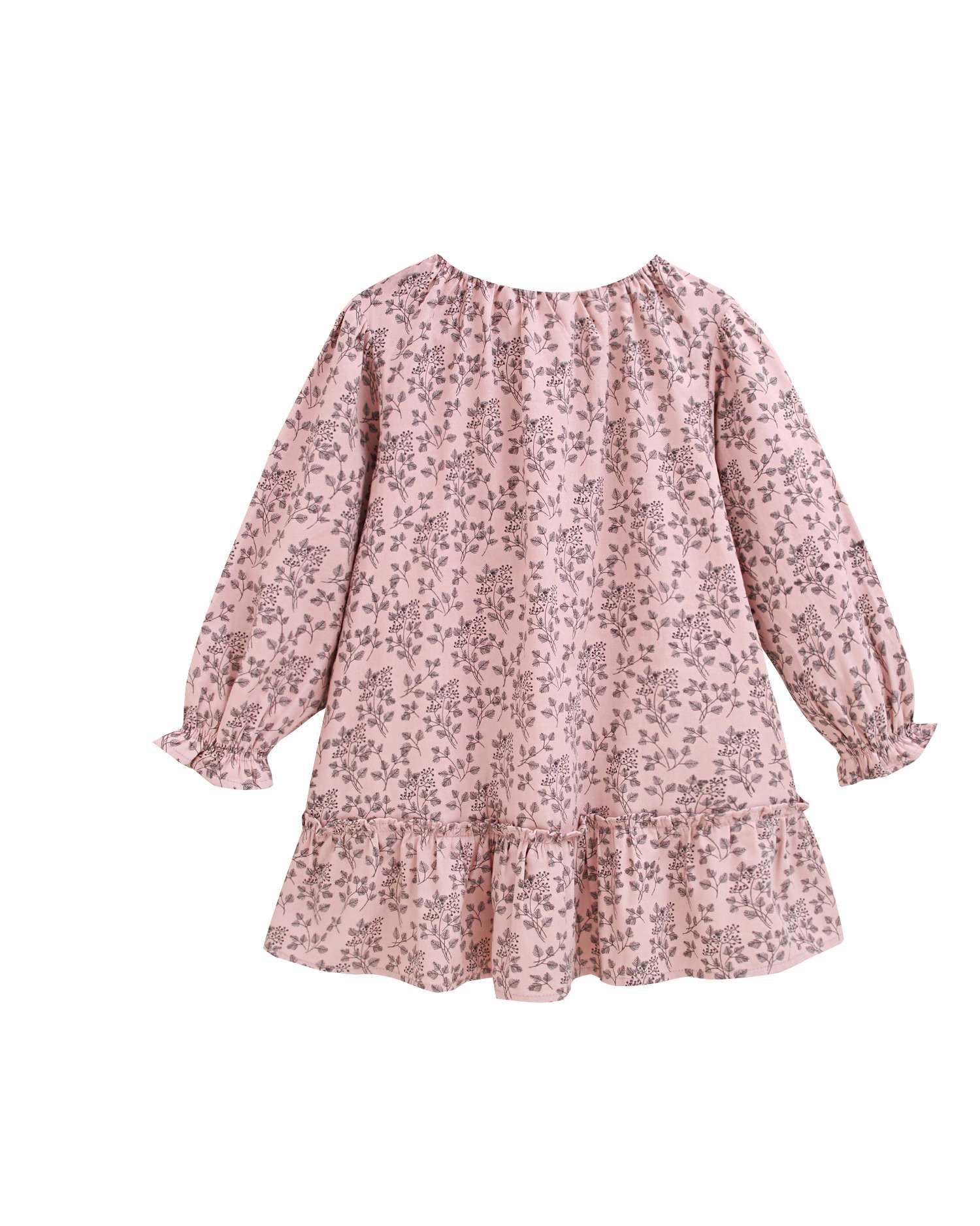 Vestido de niña con estampado de flores - Dadati - Rosa Rosa-4