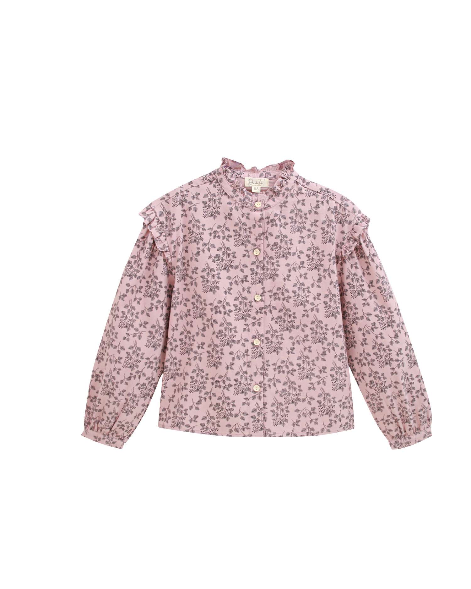 Blusa de niña con volantes y estampado floral - Dadati - Rosa Rosa-3