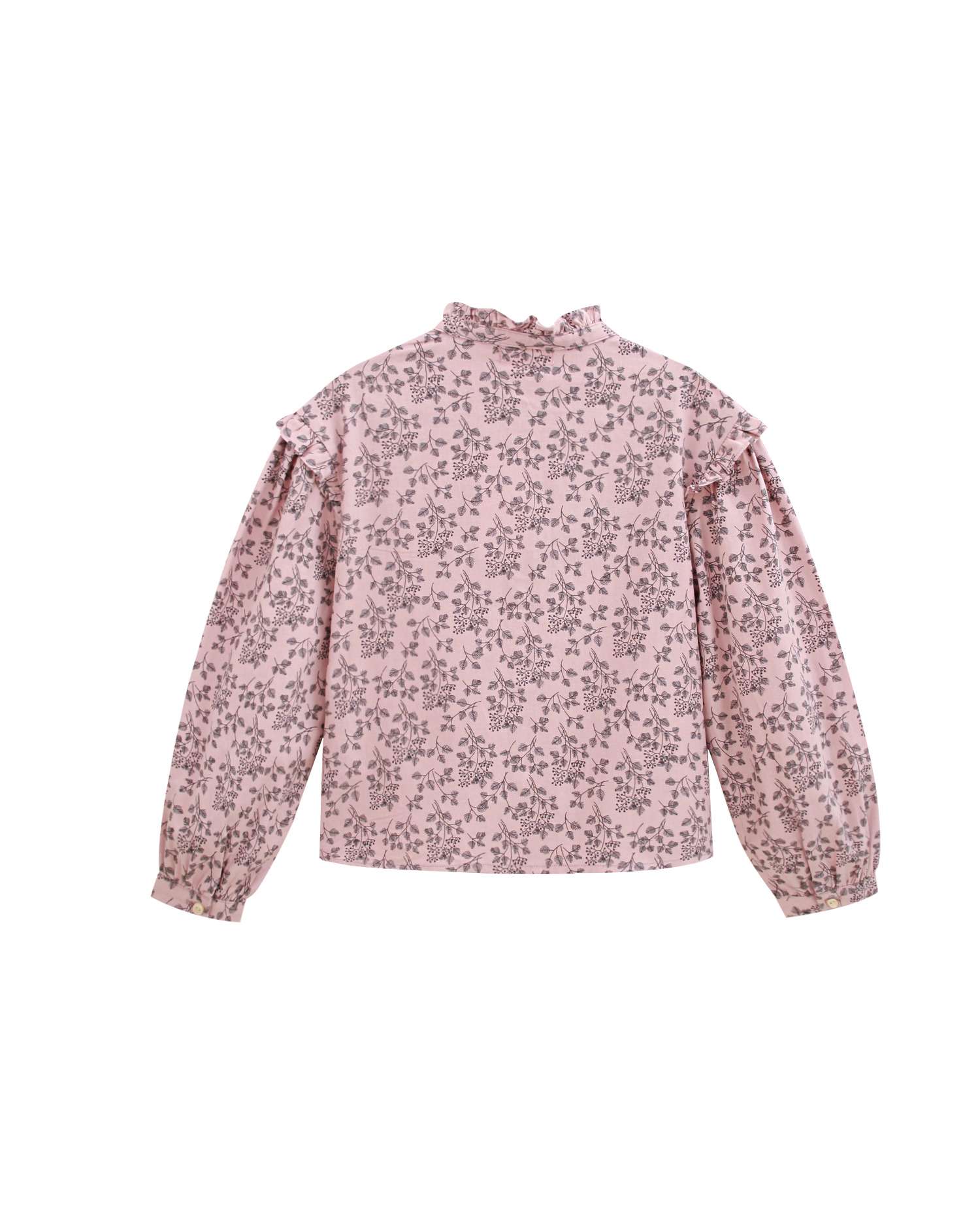 Blusa de niña con volantes y estampado floral - Dadati - Rosa Rosa-4