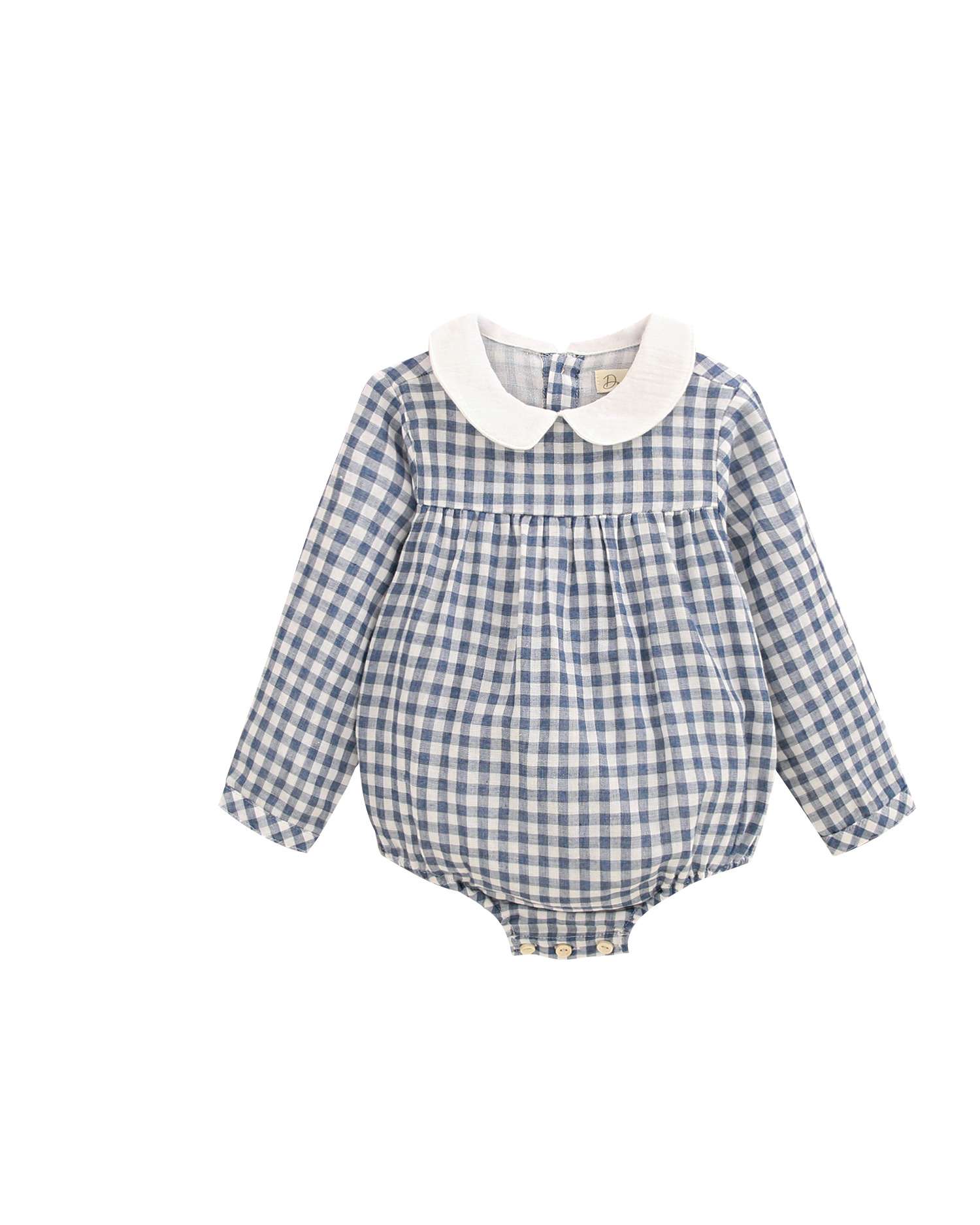 Imagen 0 de Ranita de bebé niño de cuadros vichy con cuello bebé Azul
