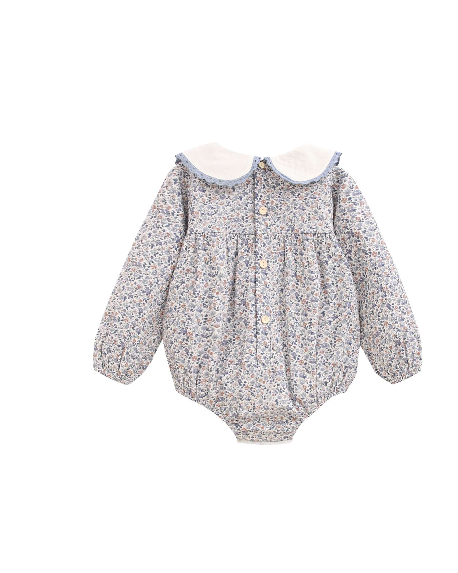 Ranita de bebé niña de flores con detalle bordado en cuello - Dadati - Azul Azul-2