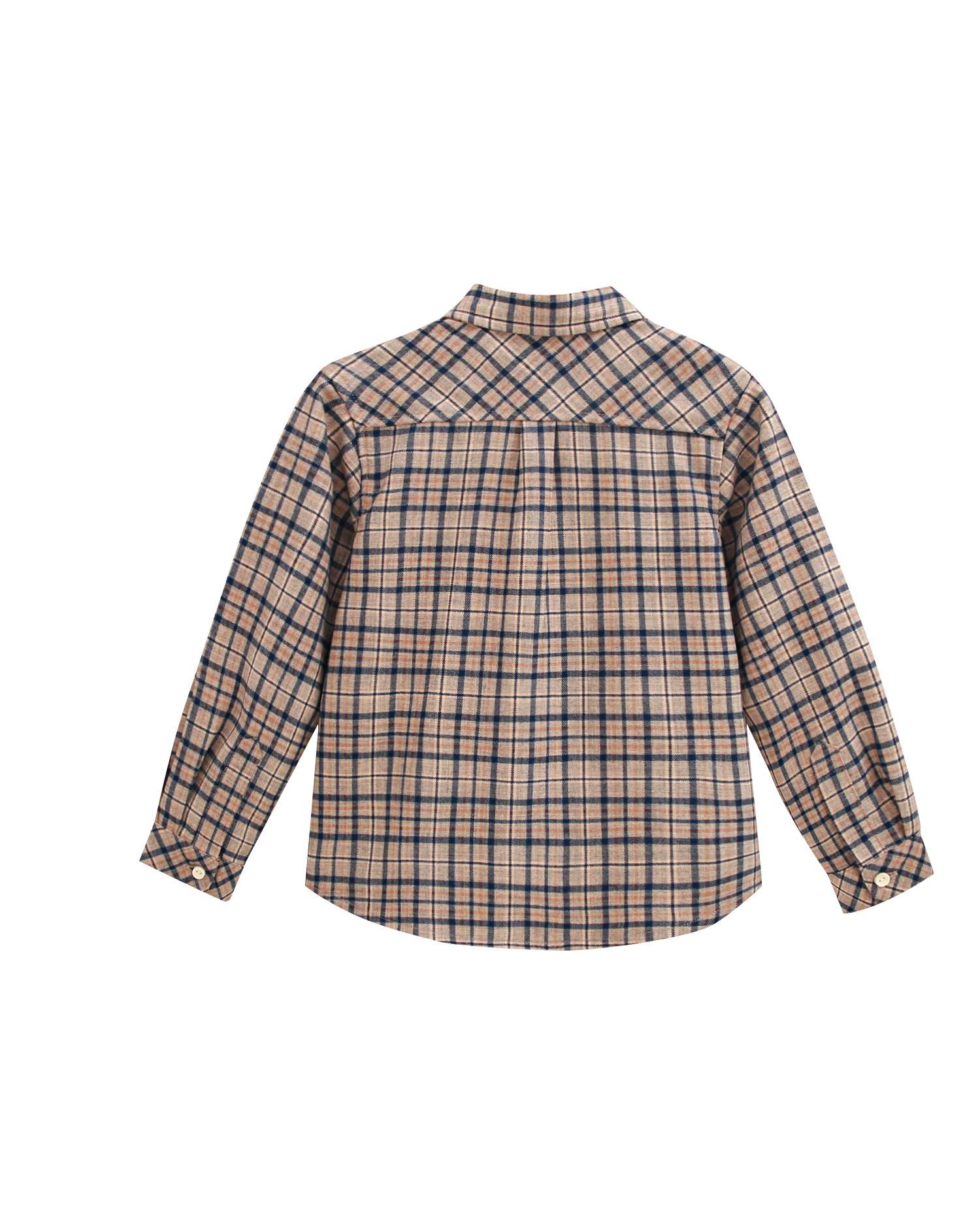 Camisa de niño de cuadros con cuello pico - Dadati - Marrón Marrón-4