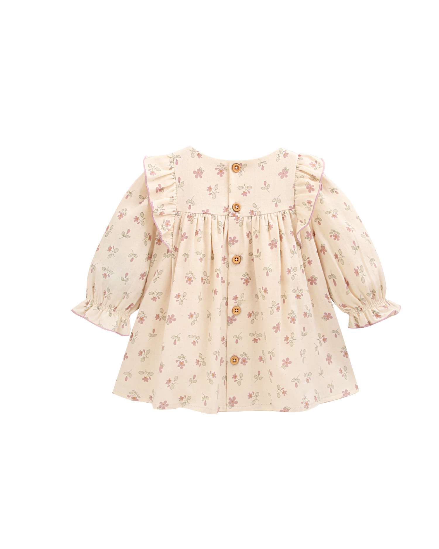 Vestido de bebé niña con braguita y smock - Dadati - Natural Natural-2