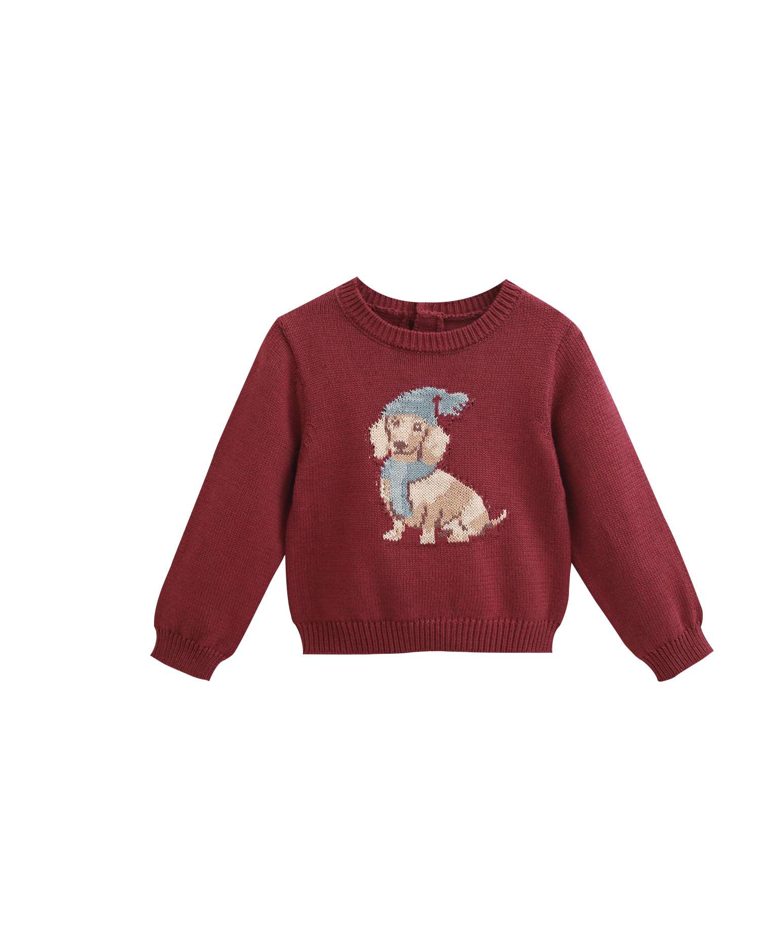 Imagen 0 de Jersey de bebé niño con dibujo de perro salchicha Rojo