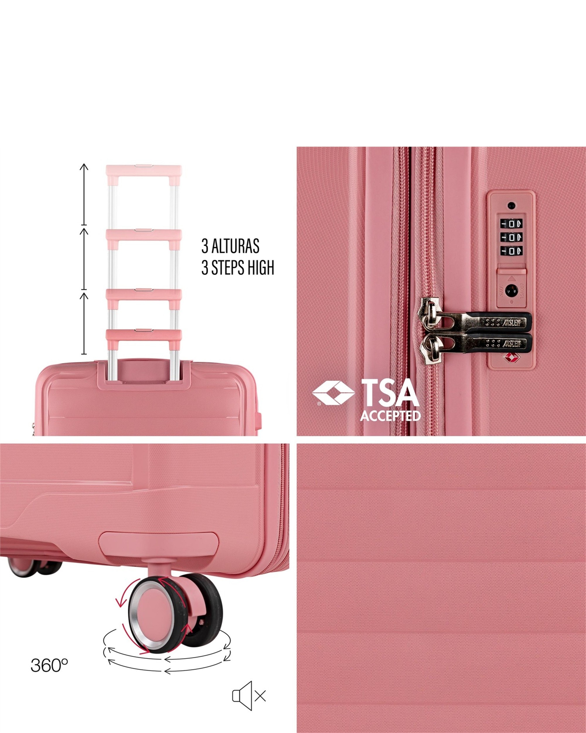 Imagen 3 de Maleta grande luton con capacidad de 96l - Jaslen - Rosa Rosa