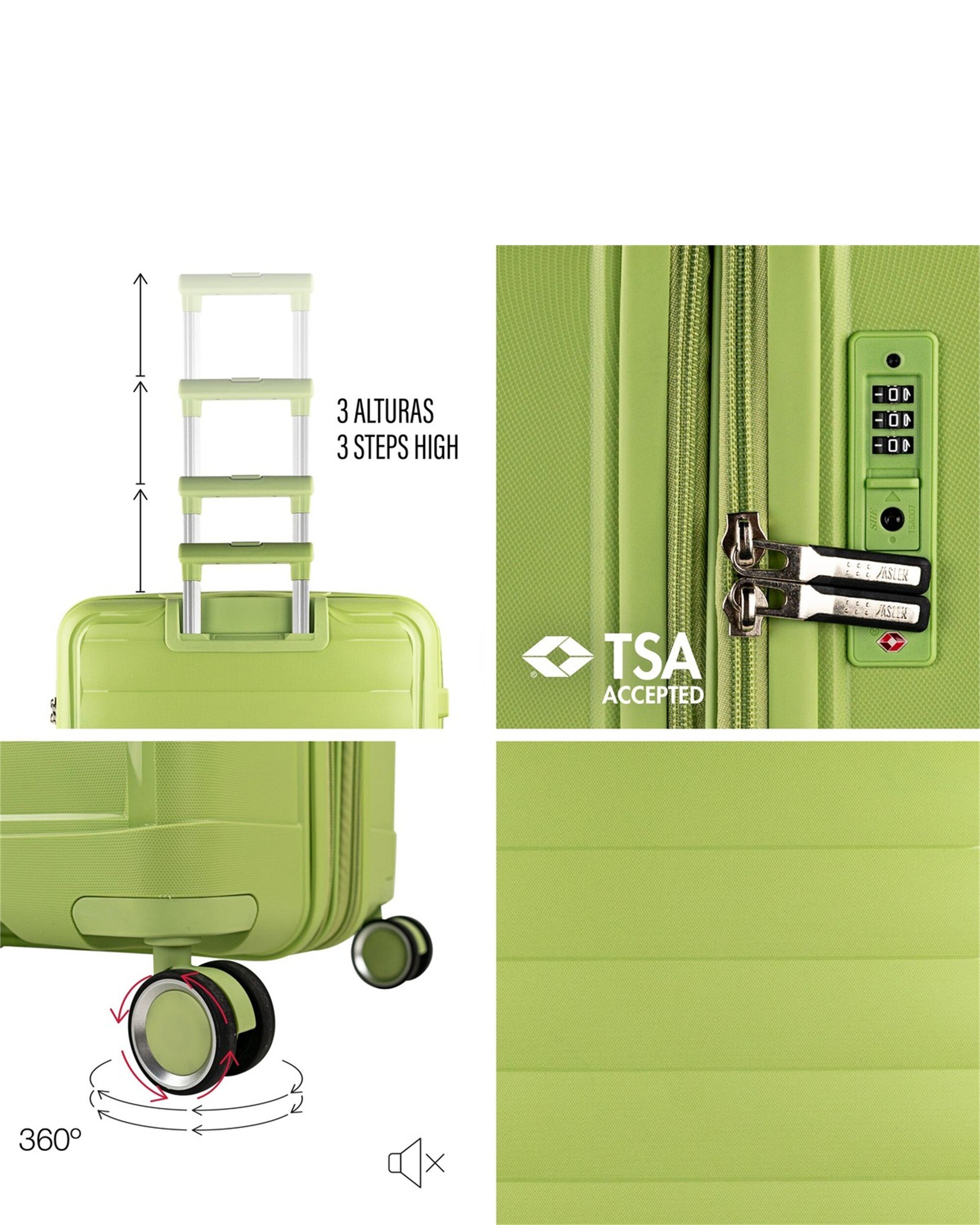 Imagen 3 de Maleta grande luton con capacidad de 96l - Jaslen - Verde Verde