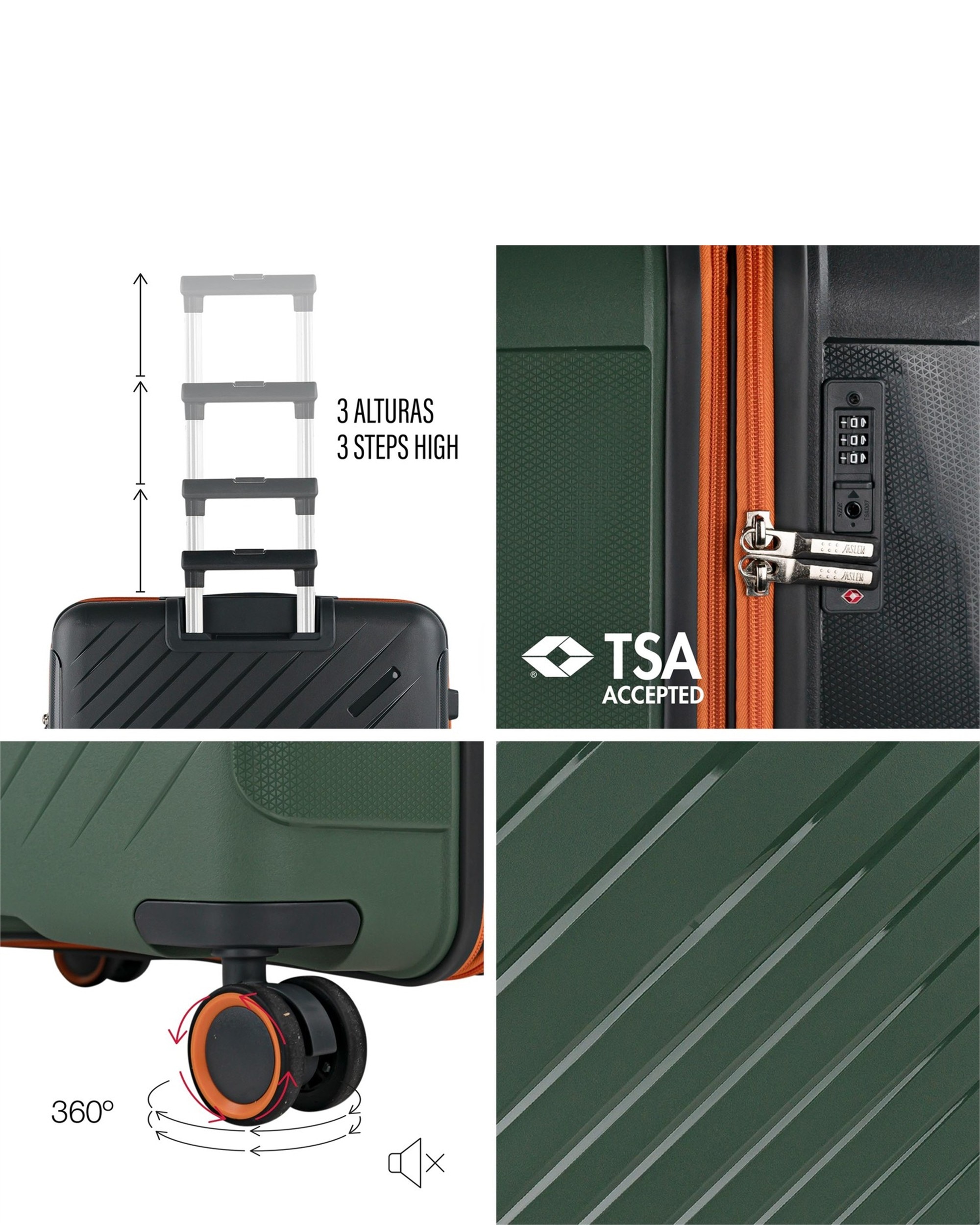 Maleta grande tivoli con capacidad de 96l - Jaslen - Kaki Kaki-3