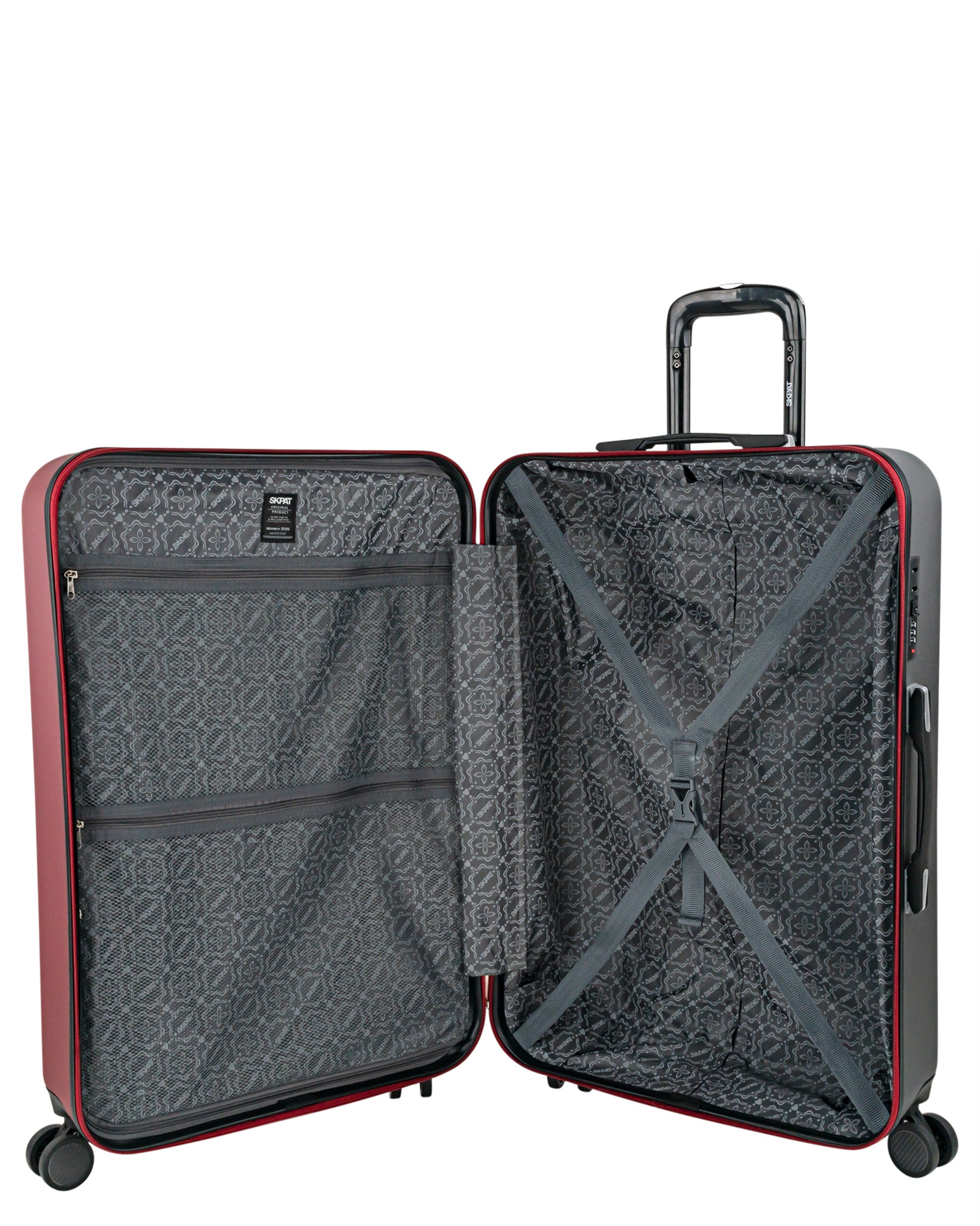 Maletas grande tiber rígida con capacidad 100l - SKPAT - Rojo Rojo-4