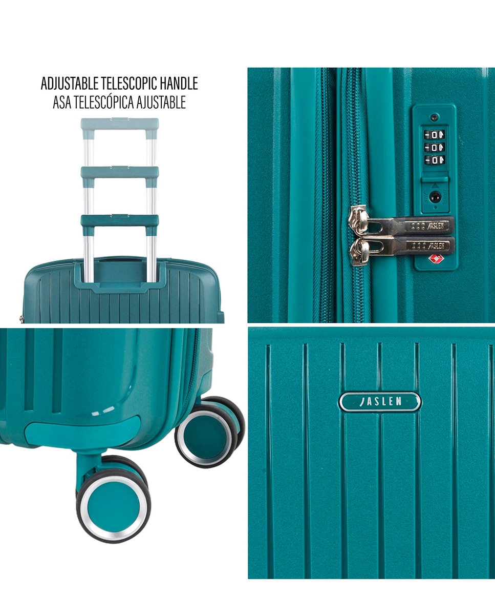 Imagen 5 de Maleta de cabina grenoble rígida con capacidad 36 l - Jaslen - Verde Verde