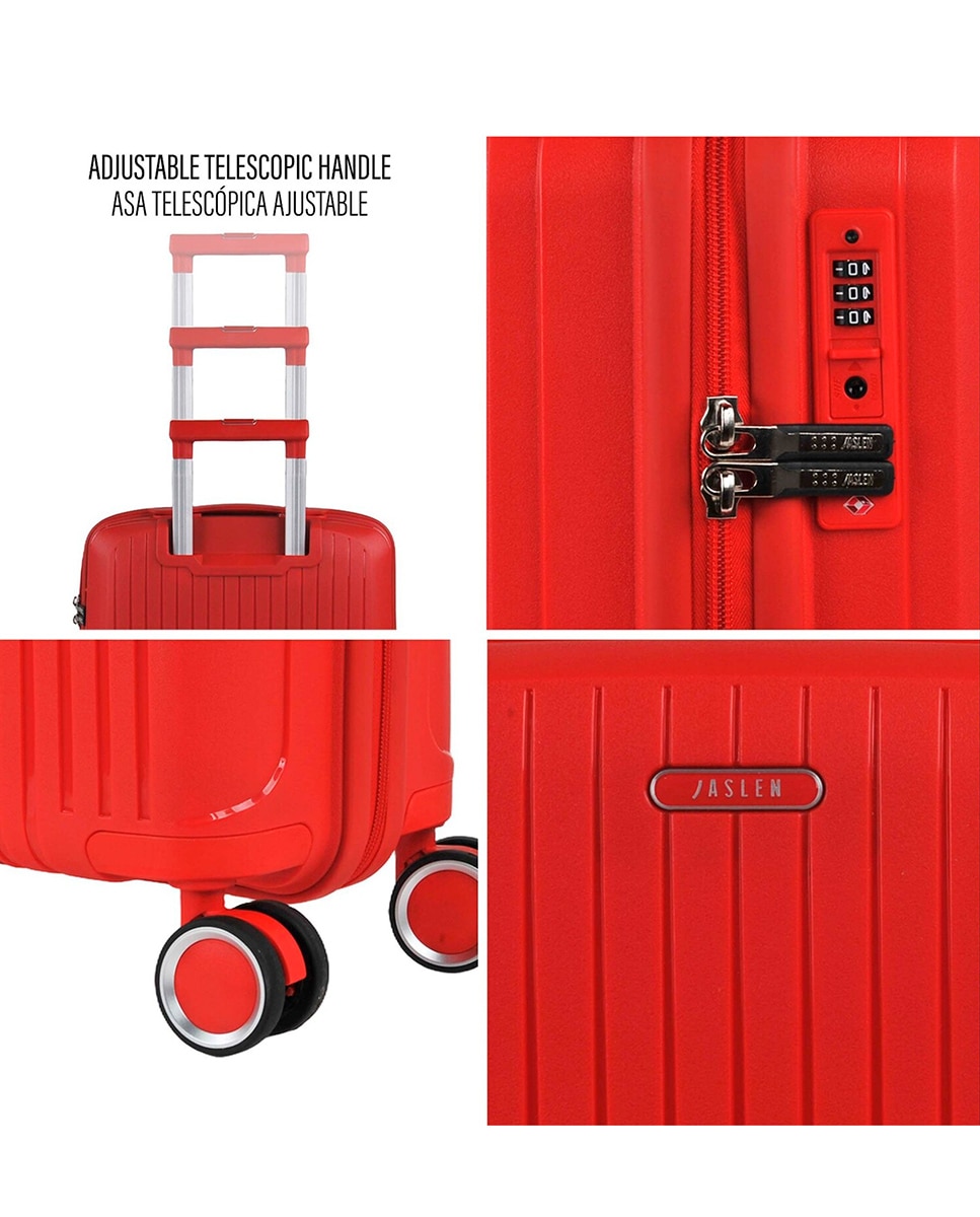 Imagen 6 de Maleta de cabina grenoble rígida con capacidad 36 l - Jaslen - Rojo Rojo
