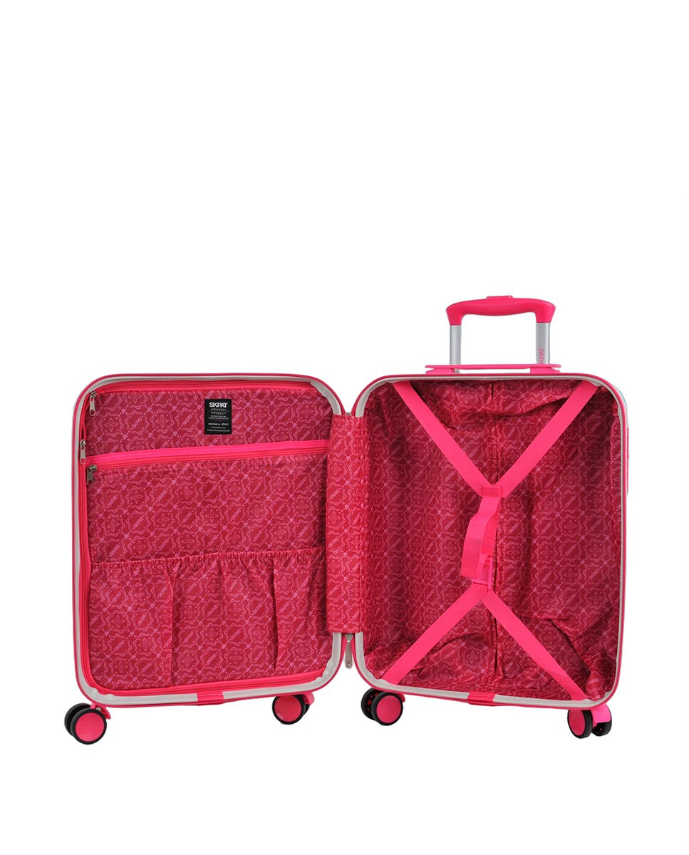 Imagen 4 de Maleta de cabina con neceser rigido chloe con capacidad de 38 l - SKPAT - Fucsia Fucsia