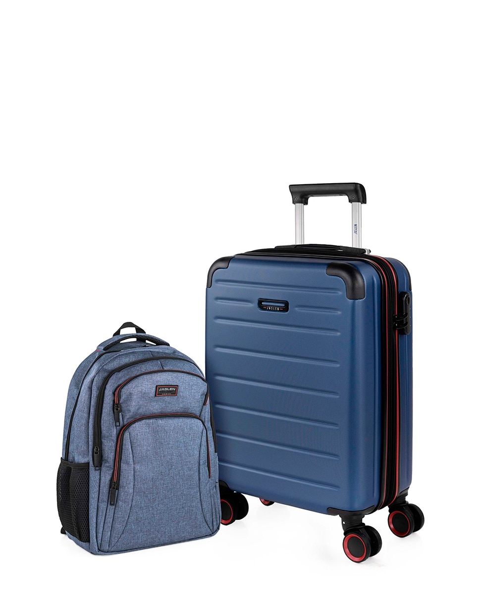 Juego de maleta y mochila de cabina turín capacidad 60l - Jaslen - Azul Azul-1