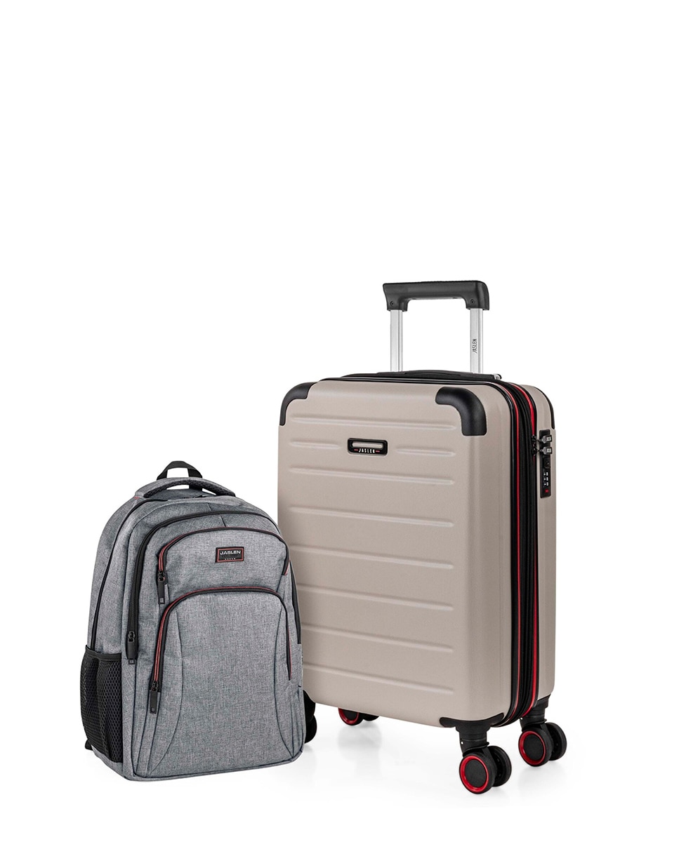 Juego de maleta y mochila de cabina turín capacidad 60l - Jaslen - Gris Gris-1