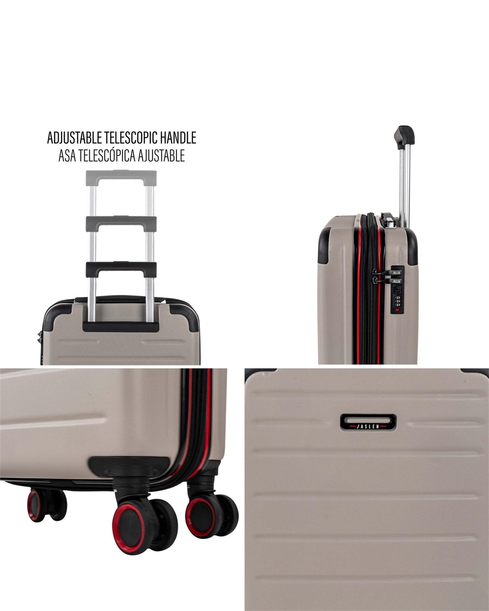 Juego de maleta y mochila de cabina turín capacidad 60l - Jaslen - Gris Gris-3
