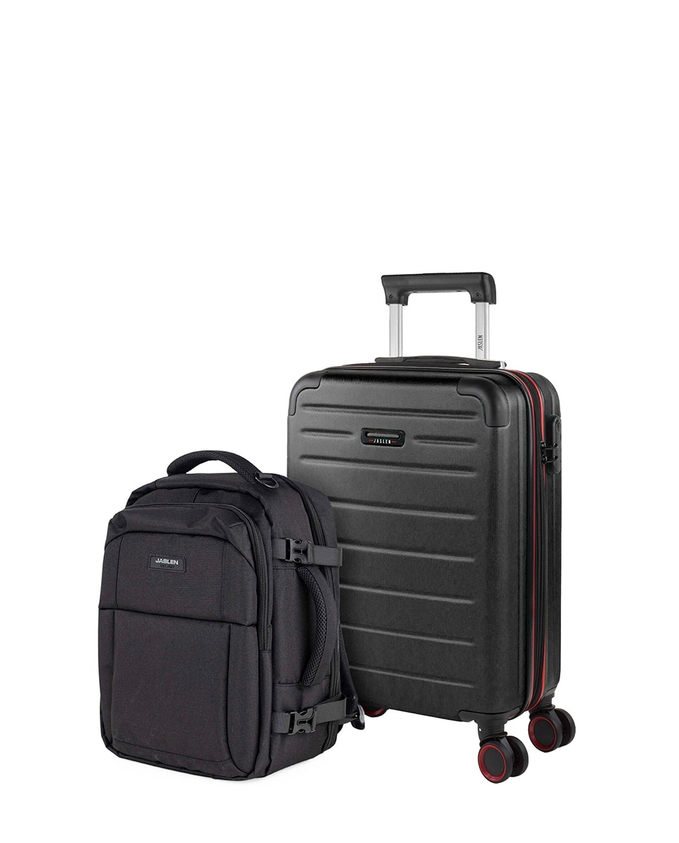 Juego de maleta y mochila de cabina turín capacidad 60l - Jaslen - Negro Negro-1