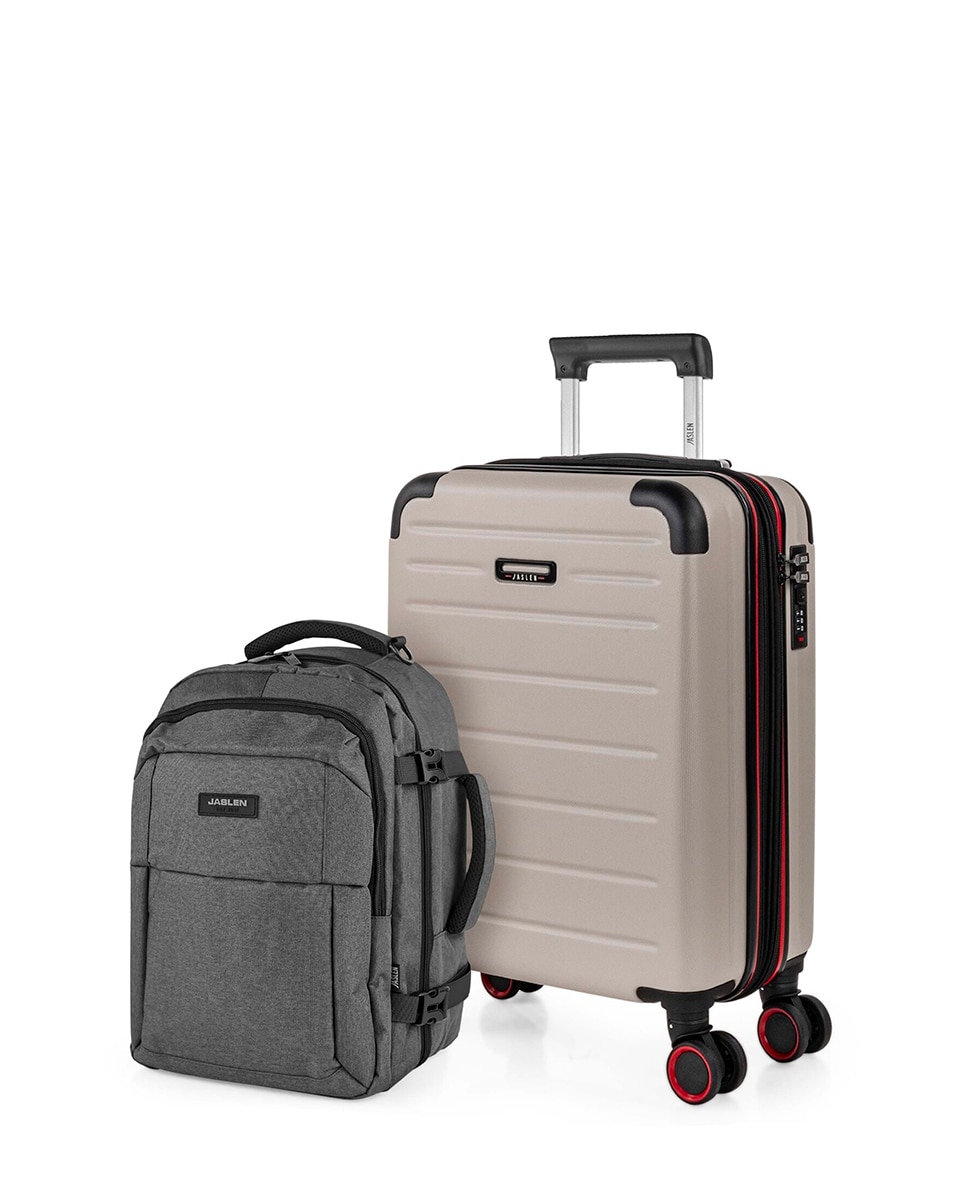 Jasslen Juego de maleta y mochila de cabina turín capacidad 60l Gris Jaslen ...