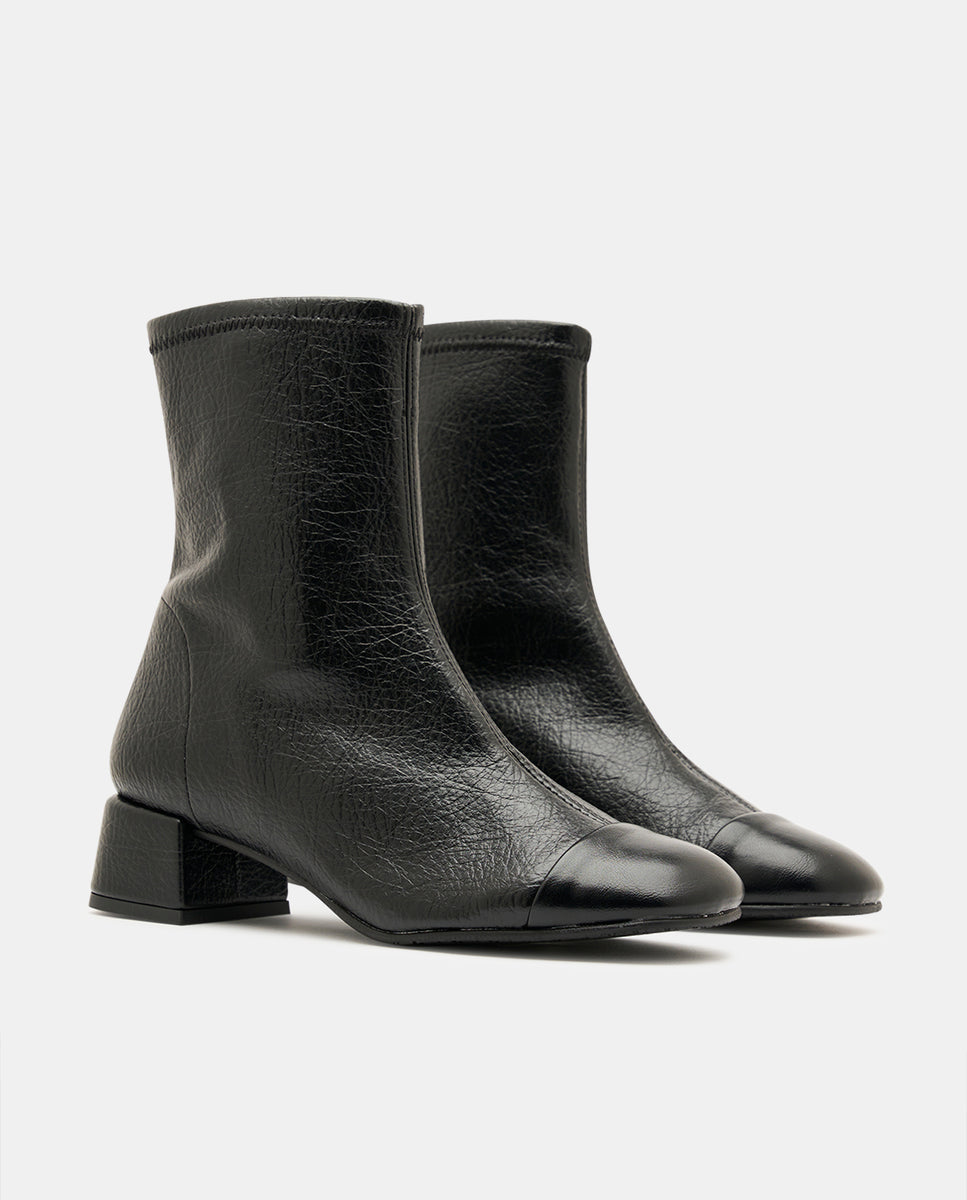Botines brigite chanel de mujer en tejido elástico - Miss Elastic - Negro Negro-2