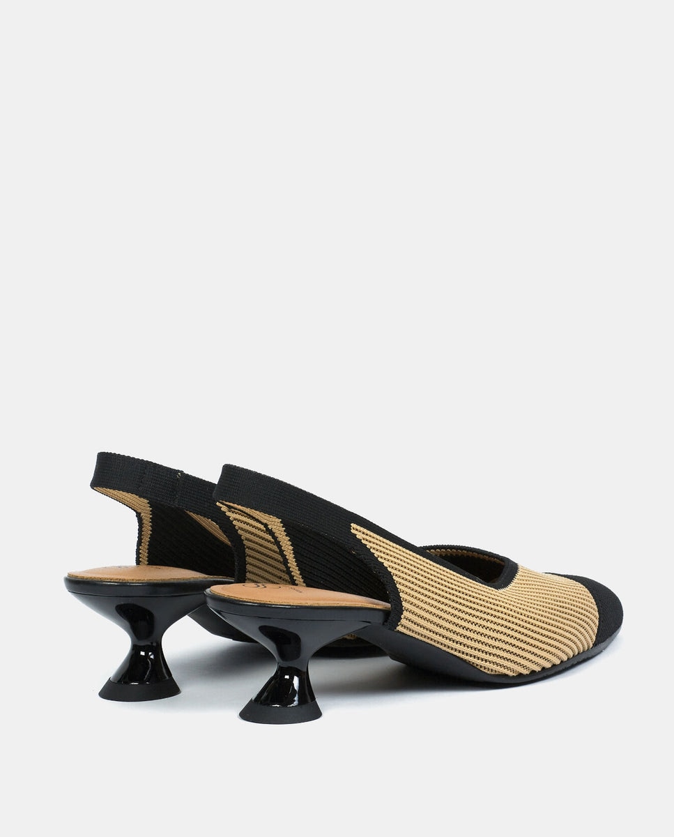 Zapatos de salón reine de mujer en tejido reciclado - Miss Elastic - Beige Beige-2