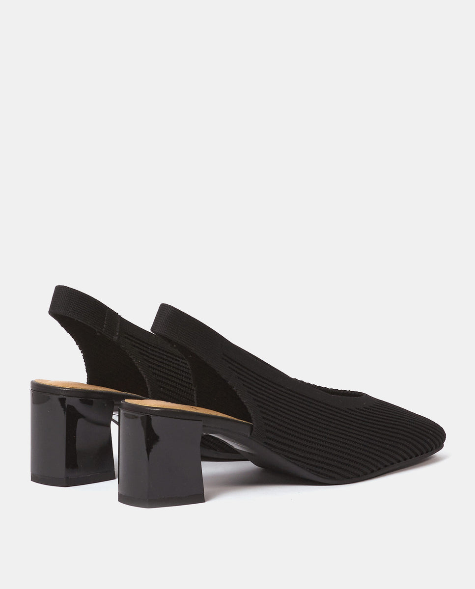 Zapatos de salón destalonados glass de mujer en tejido reciclado beige - Miss Elastic - Negro Negro-2