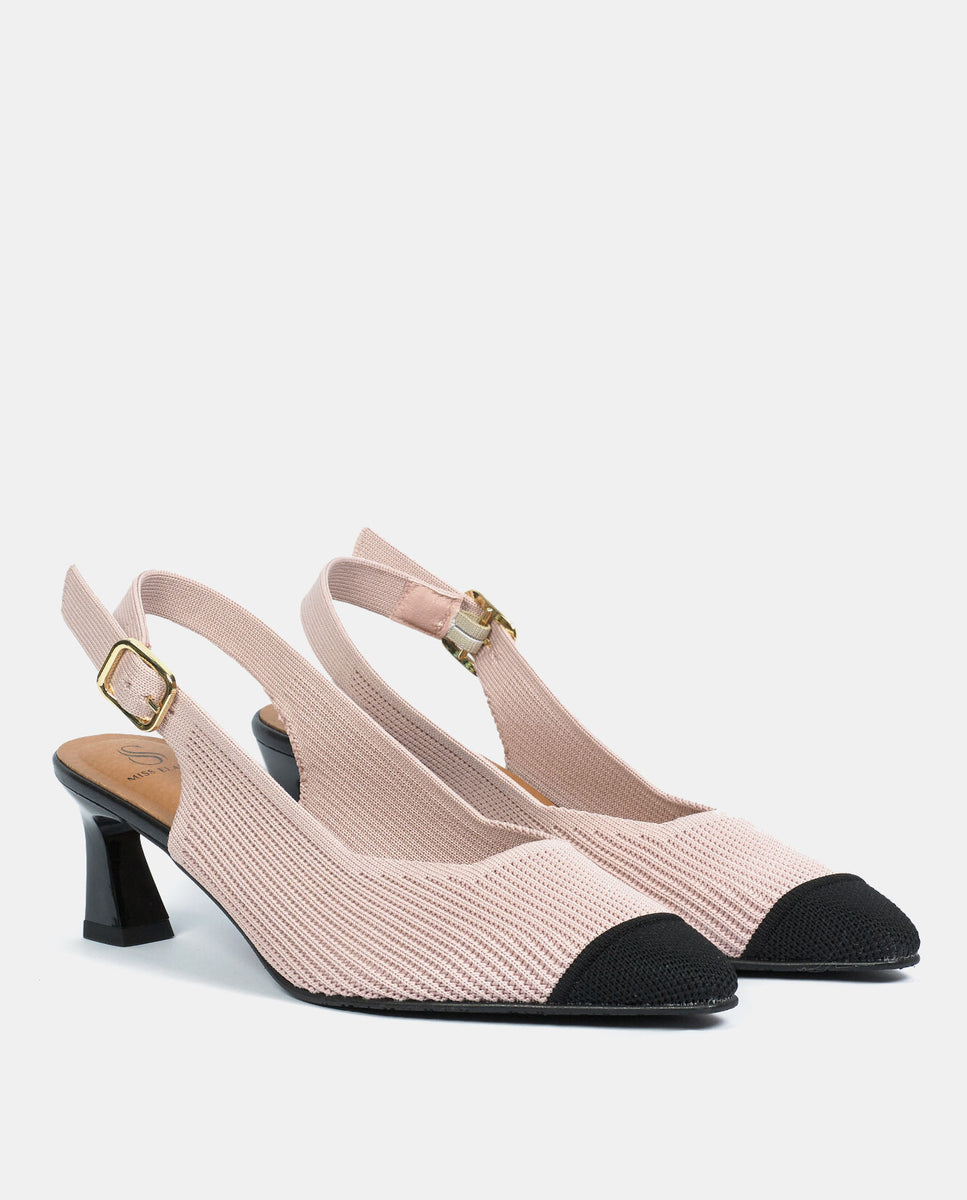 Zapatos de salón flow de mujer en tejido reciclado - Miss Elastic - Negro Negro-3