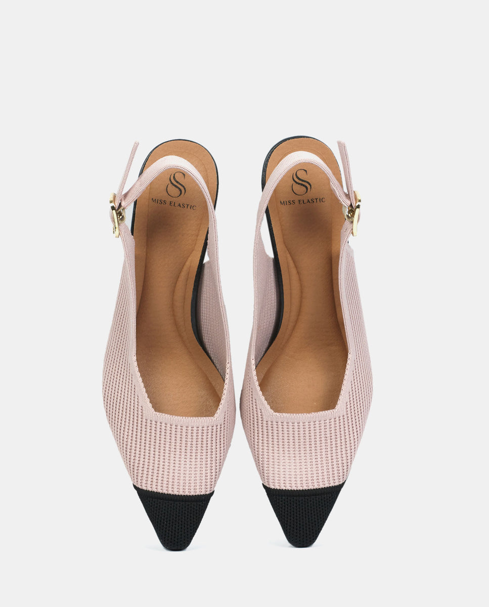 Zapatos de salón flow de mujer en tejido reciclado - Miss Elastic - Negro Negro-4