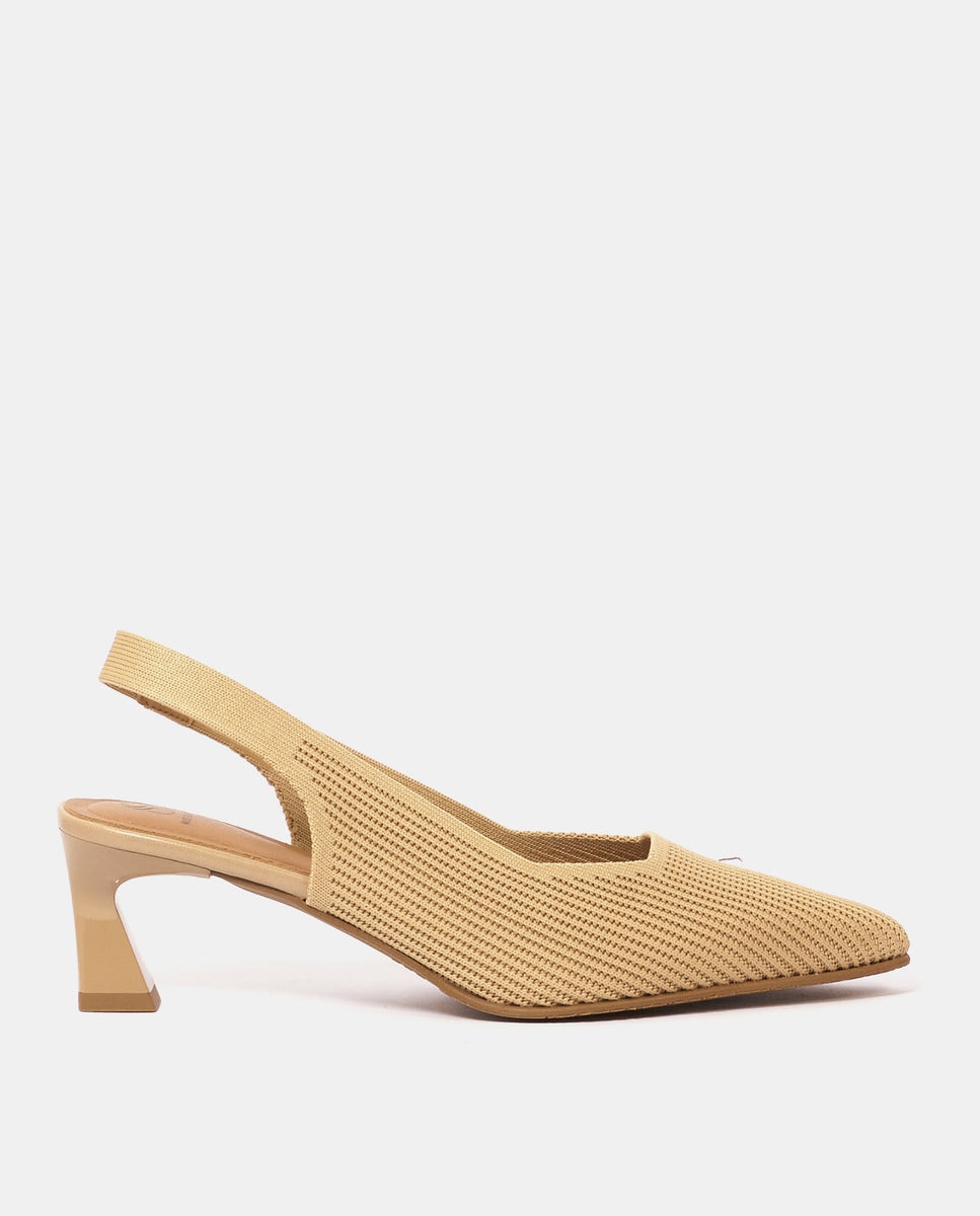 Zapatos de salón flow de mujer en tejido reciclado - Miss Elastic - Beige Beige-1