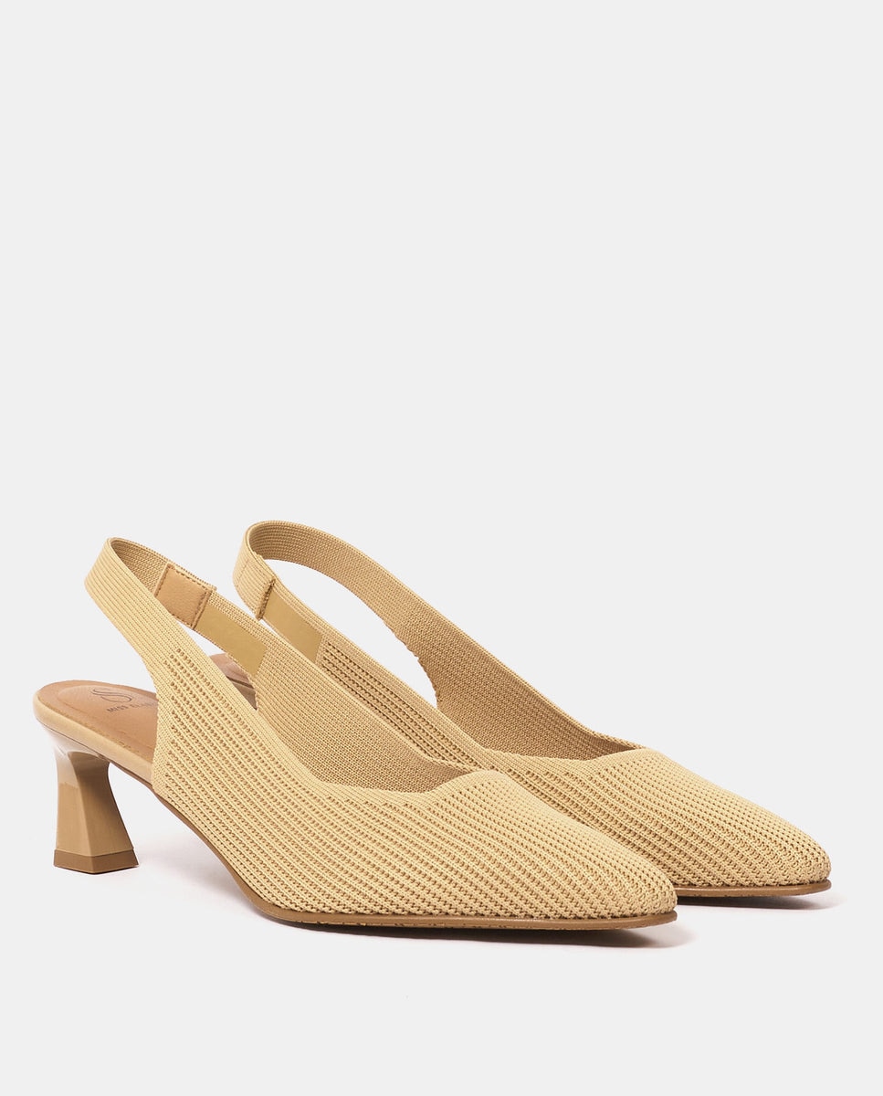 Zapatos de salón flow de mujer en tejido reciclado - Miss Elastic - Beige Beige-3