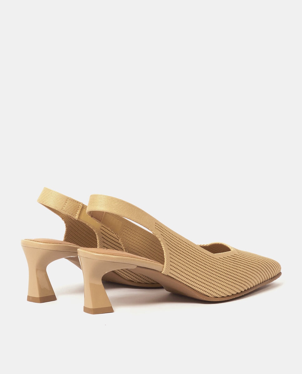 Zapatos de salón flow de mujer en tejido reciclado - Miss Elastic - Beige Beige-2
