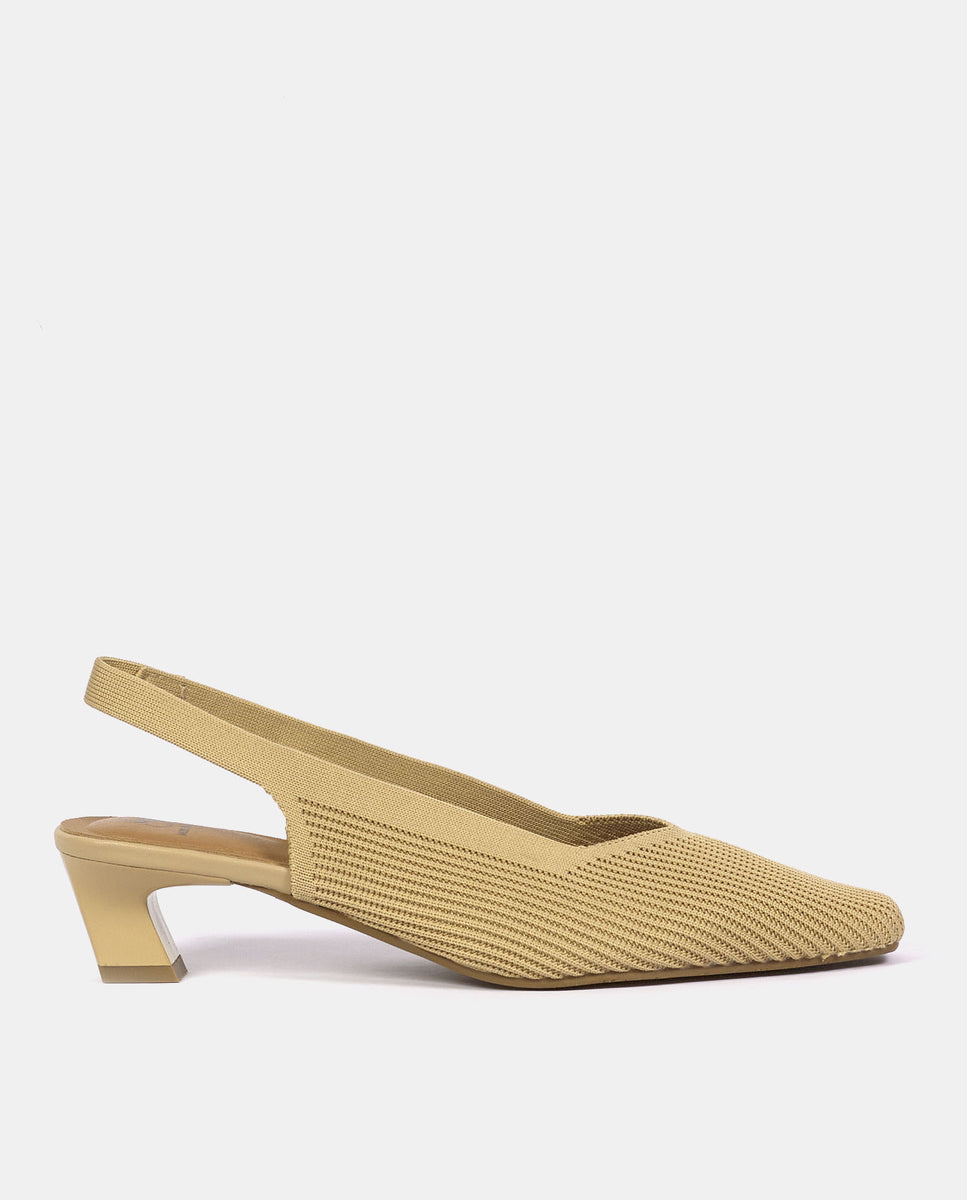 Imagen 0 de Zapatos de salón parigi de mujer en tejido reciclado negro Beige