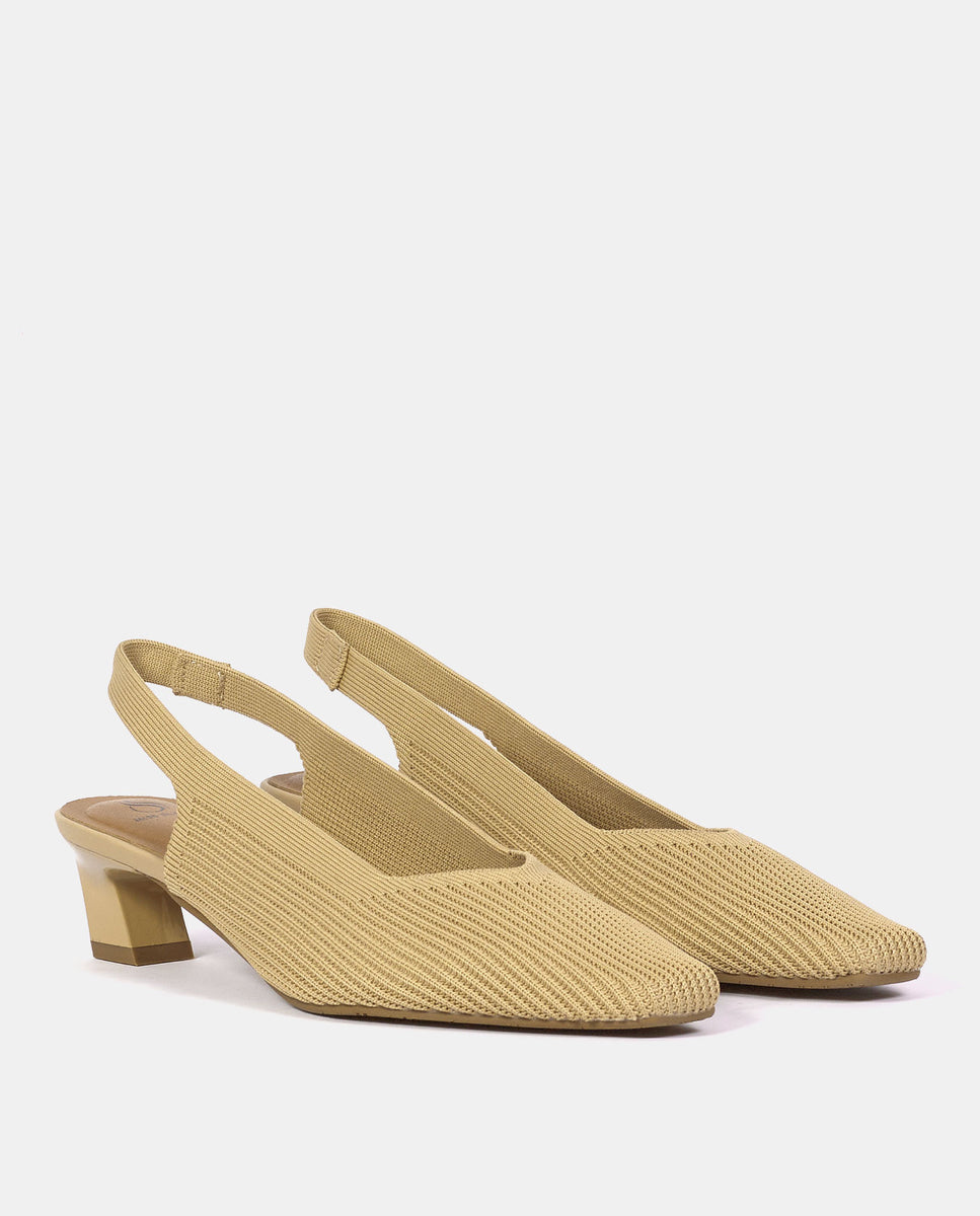 Zapatos de salón parigi de mujer en tejido reciclado negro - Miss Elastic - Beige Beige-3