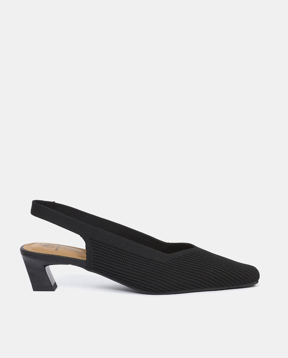Zapatos de salón parigi de mujer en tejido reciclado - Miss Elastic - Negro Negro-1