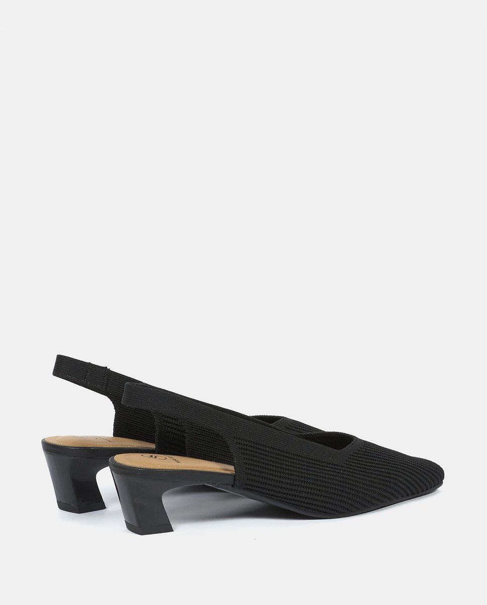 Zapatos de salón parigi de mujer en tejido reciclado - Miss Elastic - Negro Negro-2