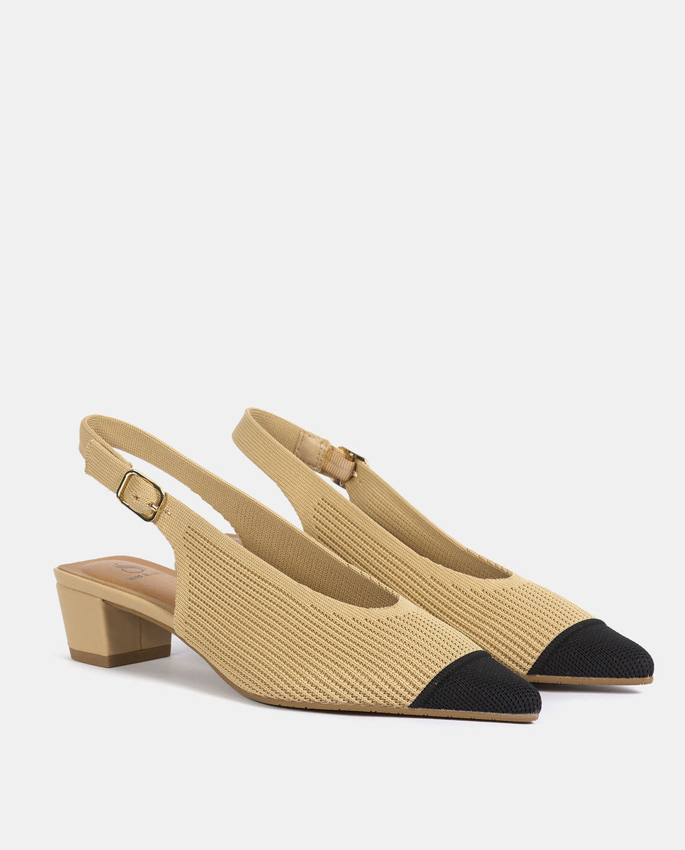 Imagen 3 de Zapatos de salón finha de mujer en tejido reciclado - Miss Elastic - Negro Negro