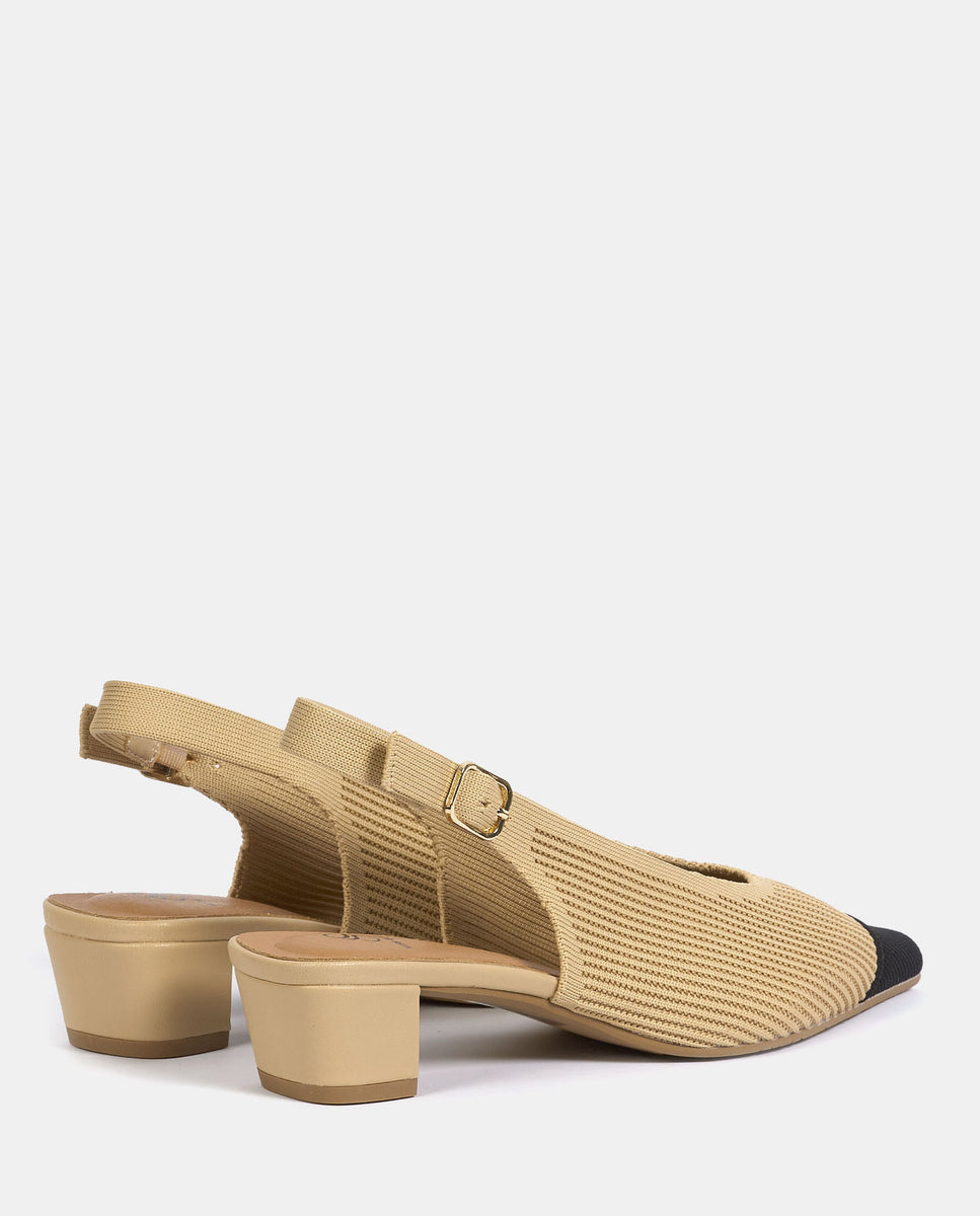 Imagen 2 de Zapatos de salón finha de mujer en tejido reciclado - Miss Elastic - Negro Negro