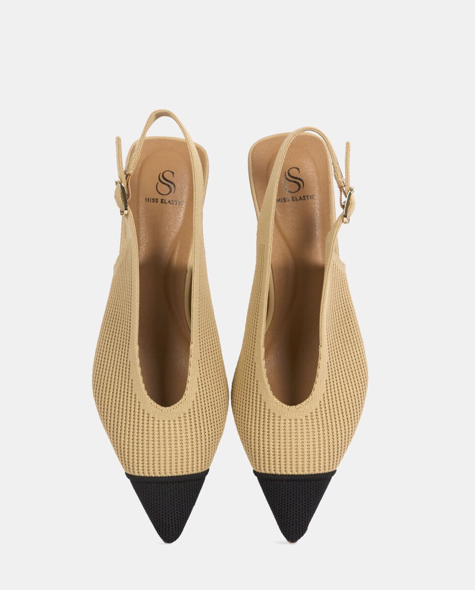 Imagen 4 de Zapatos de salón finha de mujer en tejido reciclado - Miss Elastic - Negro Negro