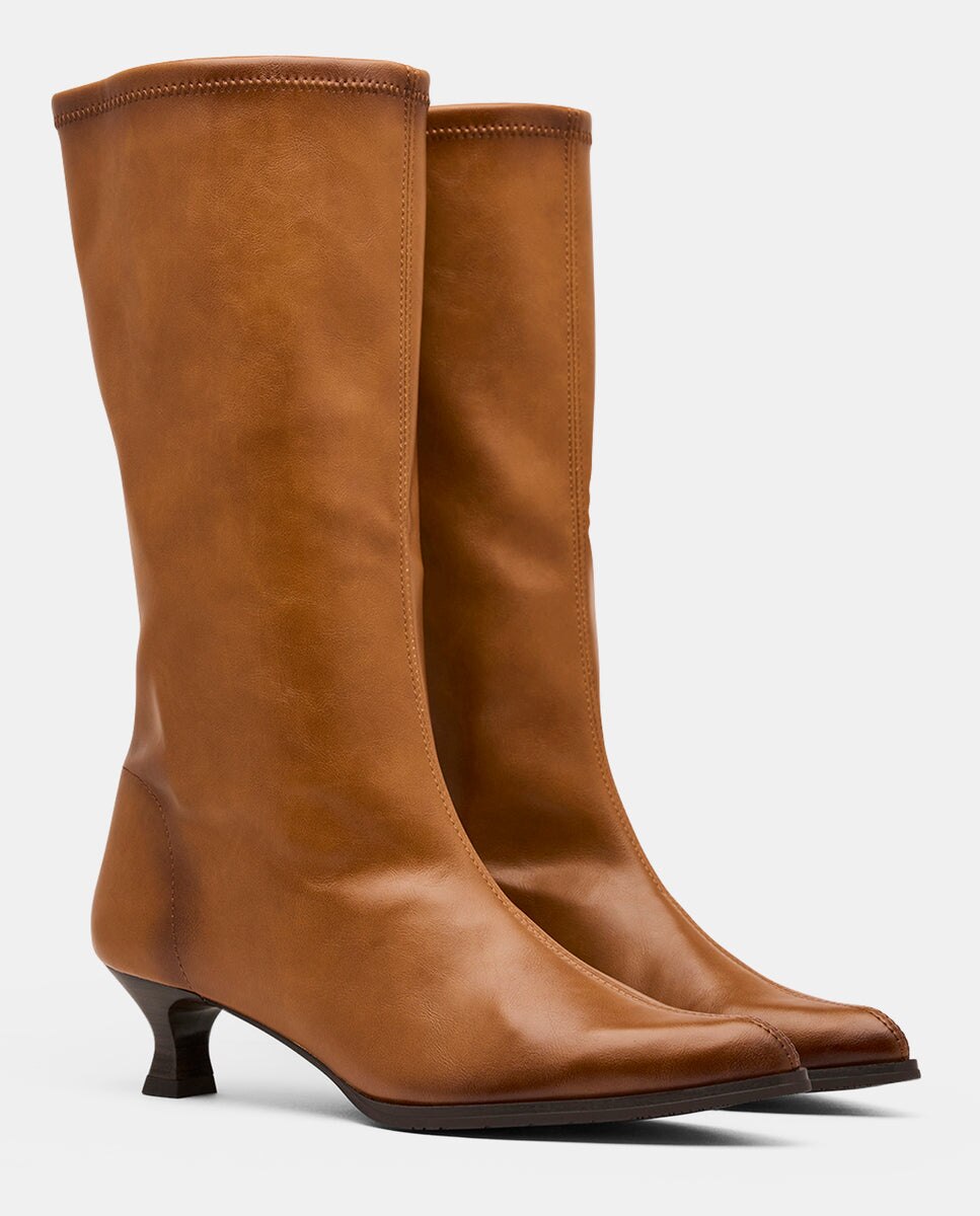 Botas zetina plus de mujer en tejido elástico - Miss Elastic - Camel Camel-3