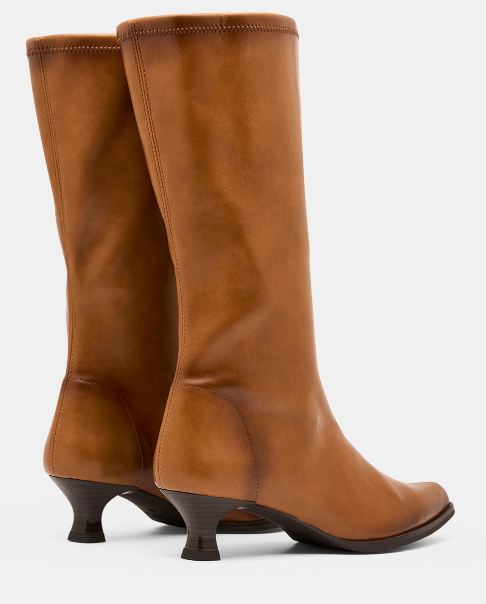 Botas zetina plus de mujer en tejido elástico - Miss Elastic - Camel Camel-4