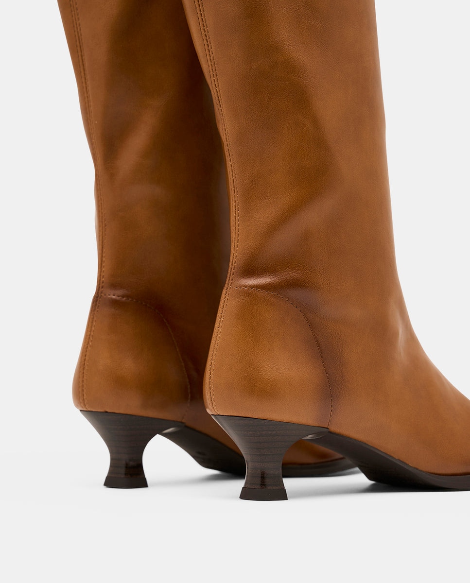 Botas zetina plus de mujer en tejido elástico - Miss Elastic - Camel Camel-5