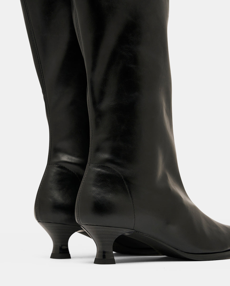 Botas zetina plus de mujer en tejido elástico camel - Miss Elastic - Negro Negro-4