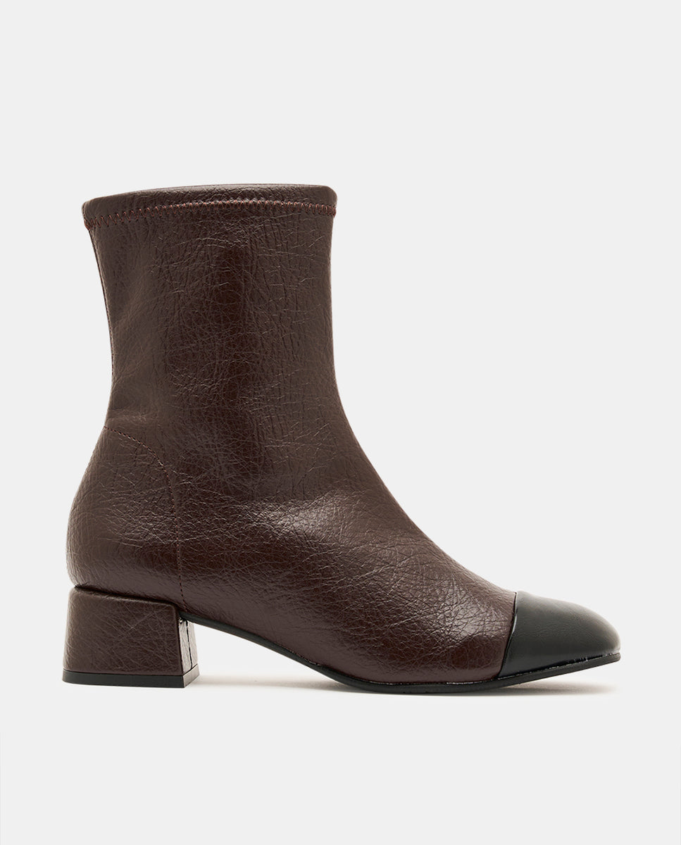 Imagen 0 de Botines brigite chanel de mujer en tejido elástico marino/negro Marrón