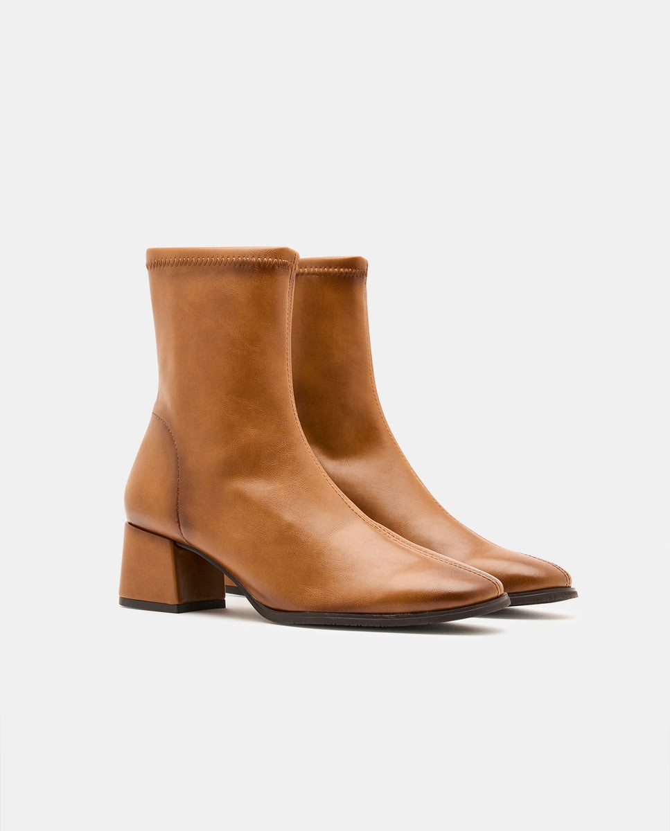Botines fax studio de mujer en tejido elástico - Miss Elastic - Camel Camel-2