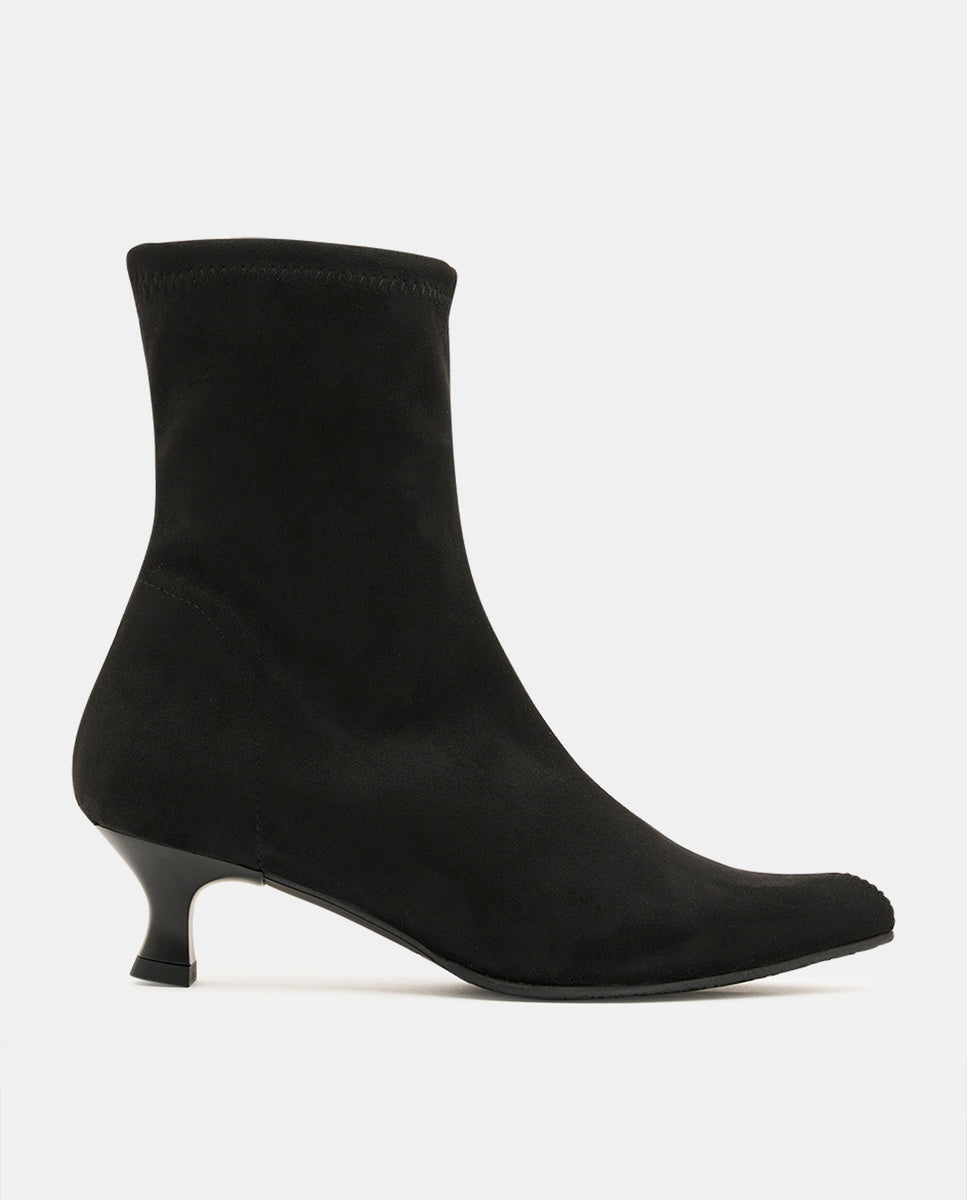 Botines zetina de mujer en efecto ante testa - Miss Elastic - Negro Negro-3