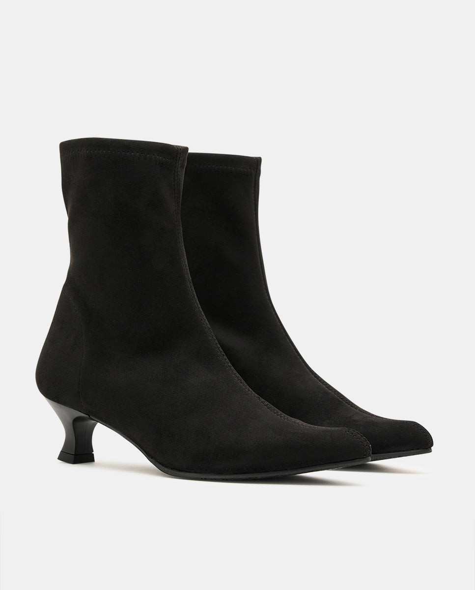 Botines zetina de mujer en efecto ante testa - Miss Elastic - Negro Negro-2