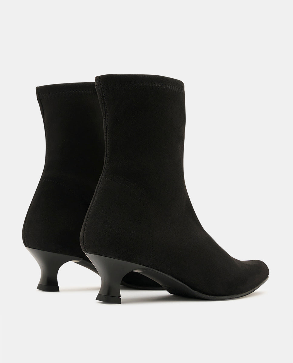 Botines zetina de mujer en efecto ante testa - Miss Elastic - Negro Negro-4