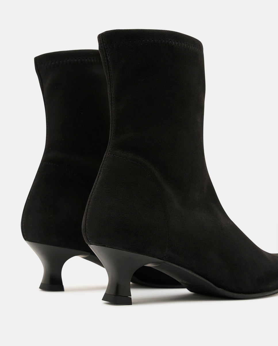 Botines zetina de mujer en efecto ante testa - Miss Elastic - Negro Negro-5