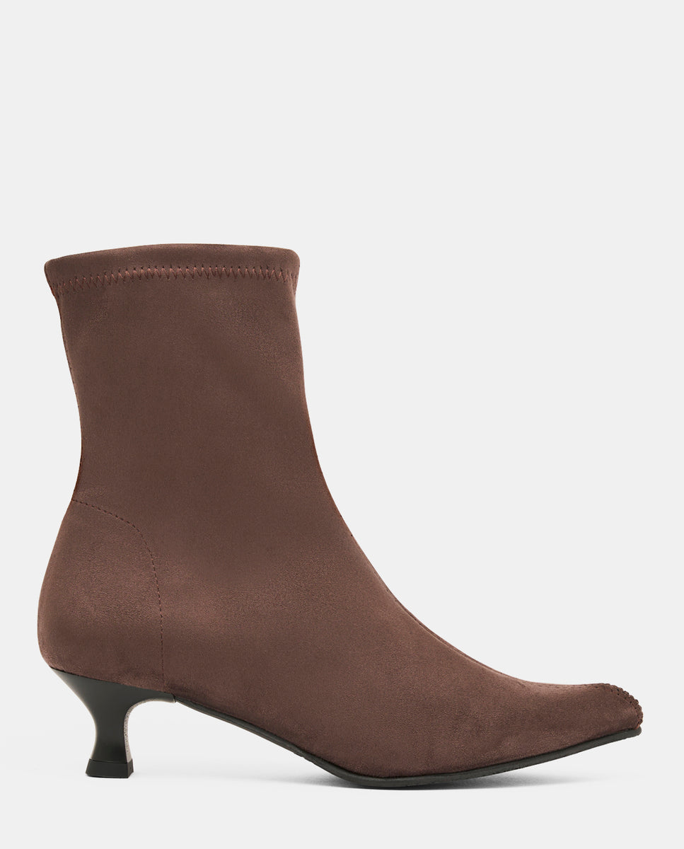 Botines zetina de mujer en efecto ante testa - Miss Elastic - Marrón chocolate Marrón chocolate-3
