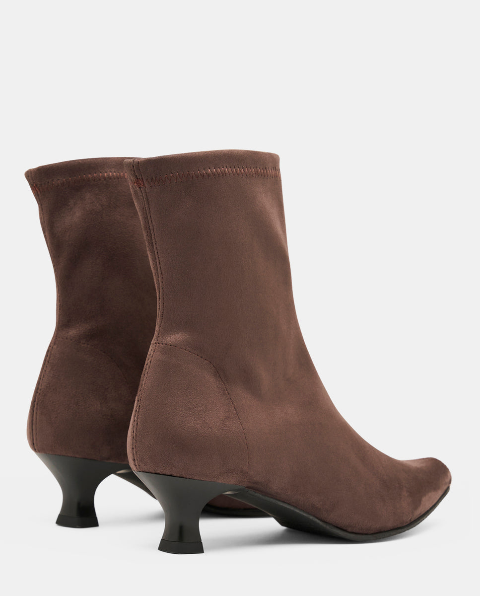 Botines zetina de mujer en efecto ante testa - Miss Elastic - Marrón chocolate Marrón chocolate-4