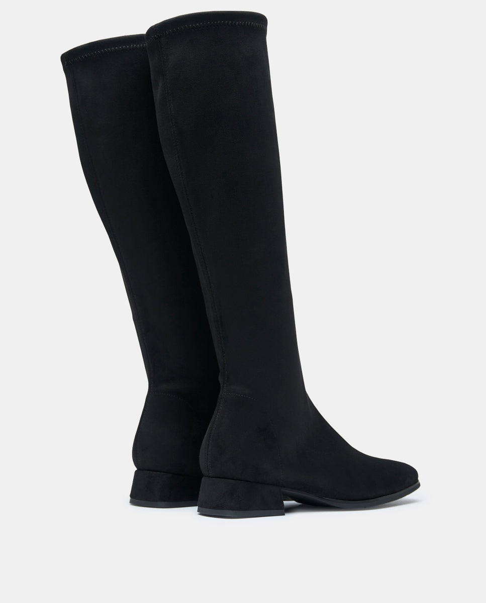 Imagen 3 de Botas faxe studio de mujer en efecto ante canela - Miss Elastic - Negro Negro