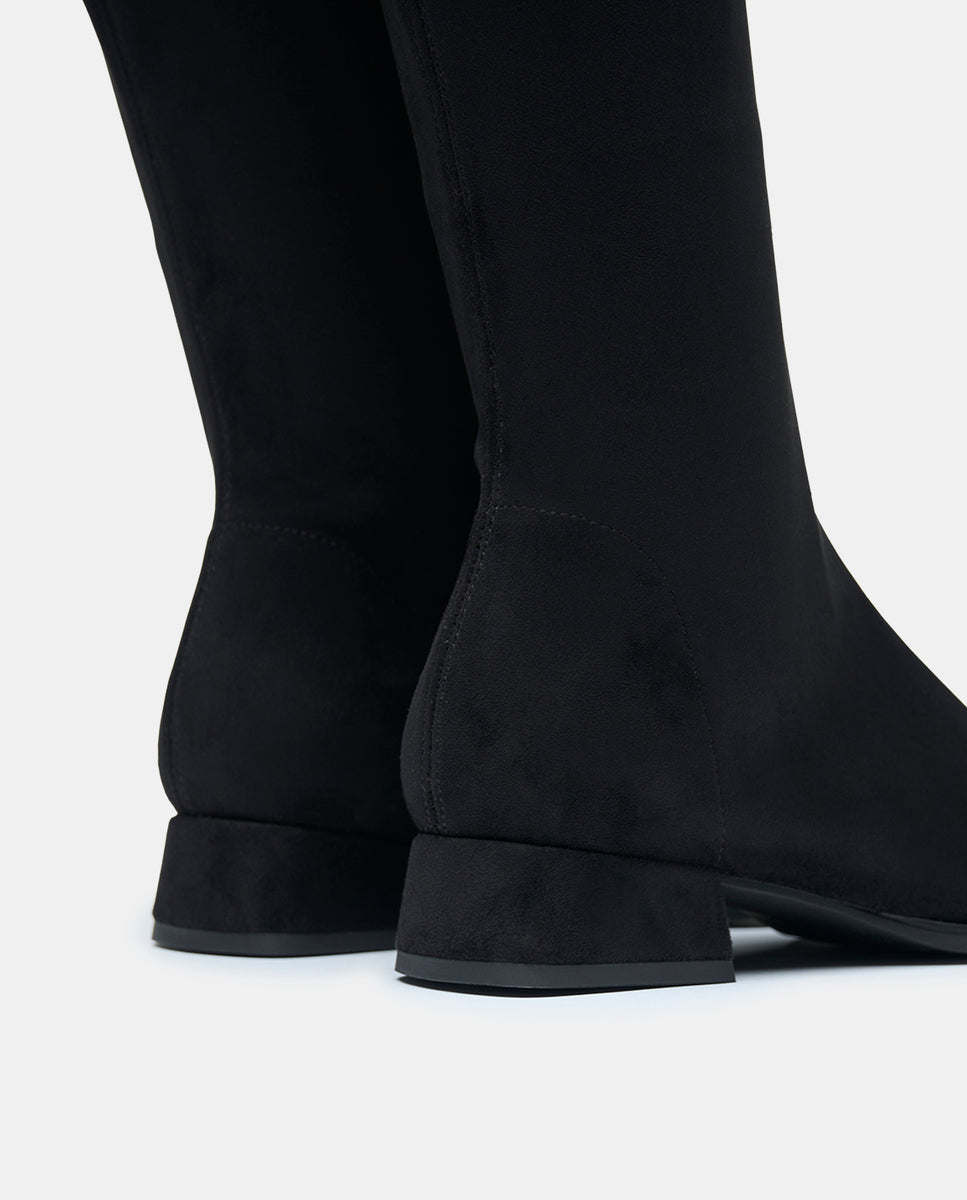 Imagen 5 de Botas faxe studio de mujer en efecto ante canela - Miss Elastic - Negro Negro